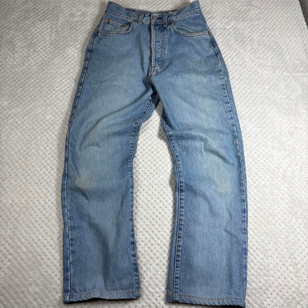 Vintage 90s Big Star Baggy Blue Jeans Women Size 28 Button Fly Light Wash